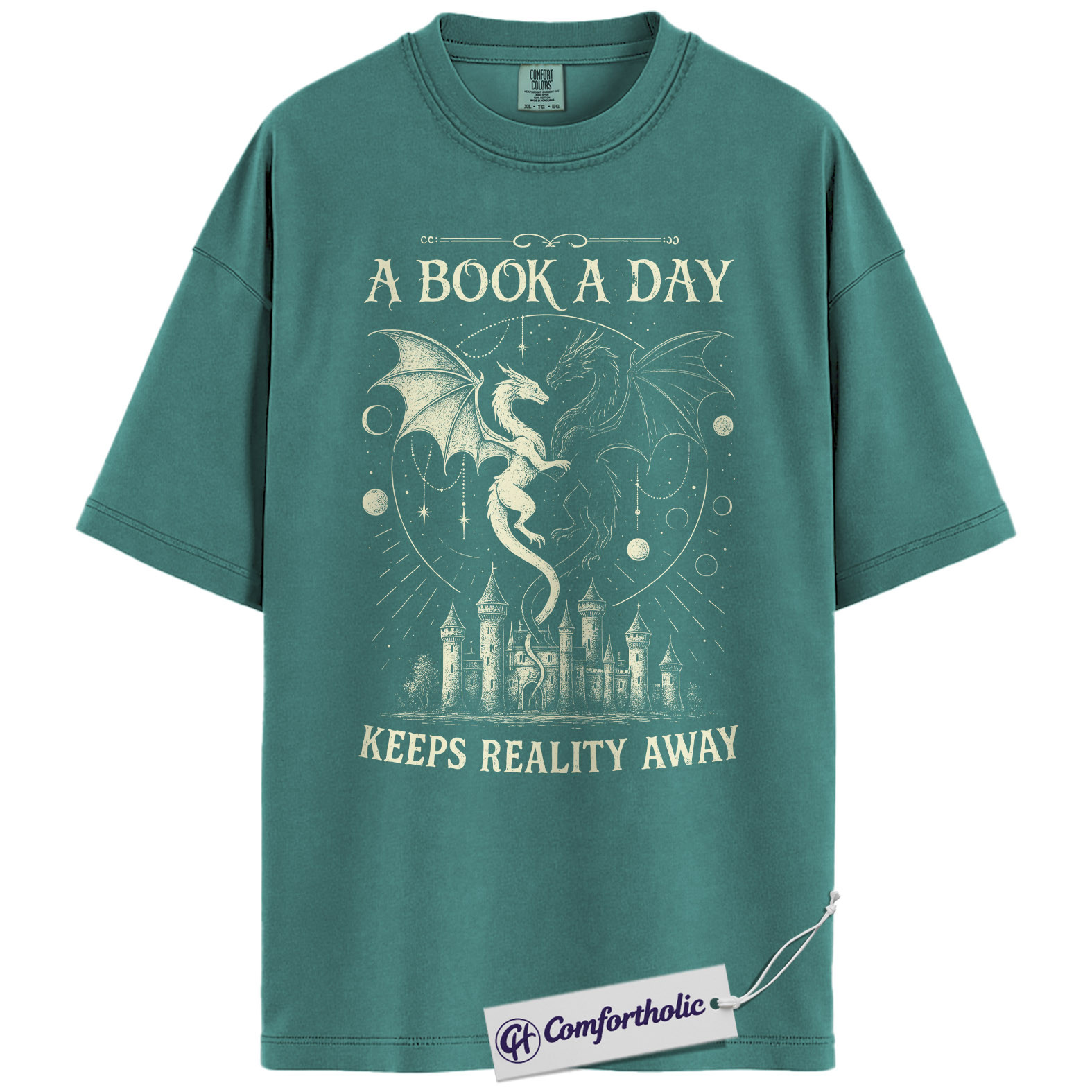 A Book a Day Shirt, Fantasy Dragon Bookish T-Shirt, Dark Reader Aesthetic Tee, Gift for Book Lovers, Comfort Colors Shirt - Image 13