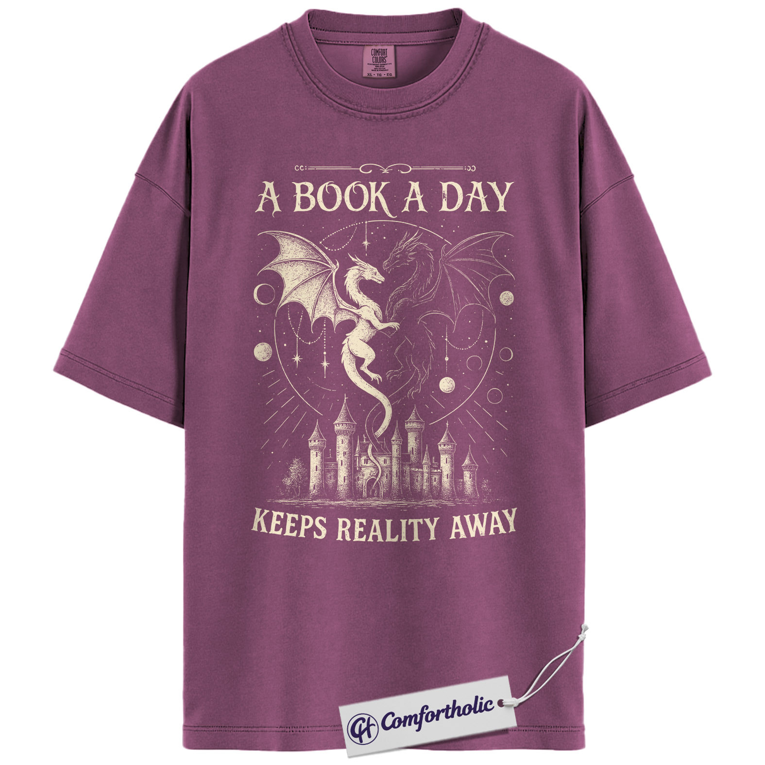 A Book a Day Shirt, Fantasy Dragon Bookish T-Shirt, Dark Reader Aesthetic Tee, Gift for Book Lovers, Comfort Colors Shirt - Image 15