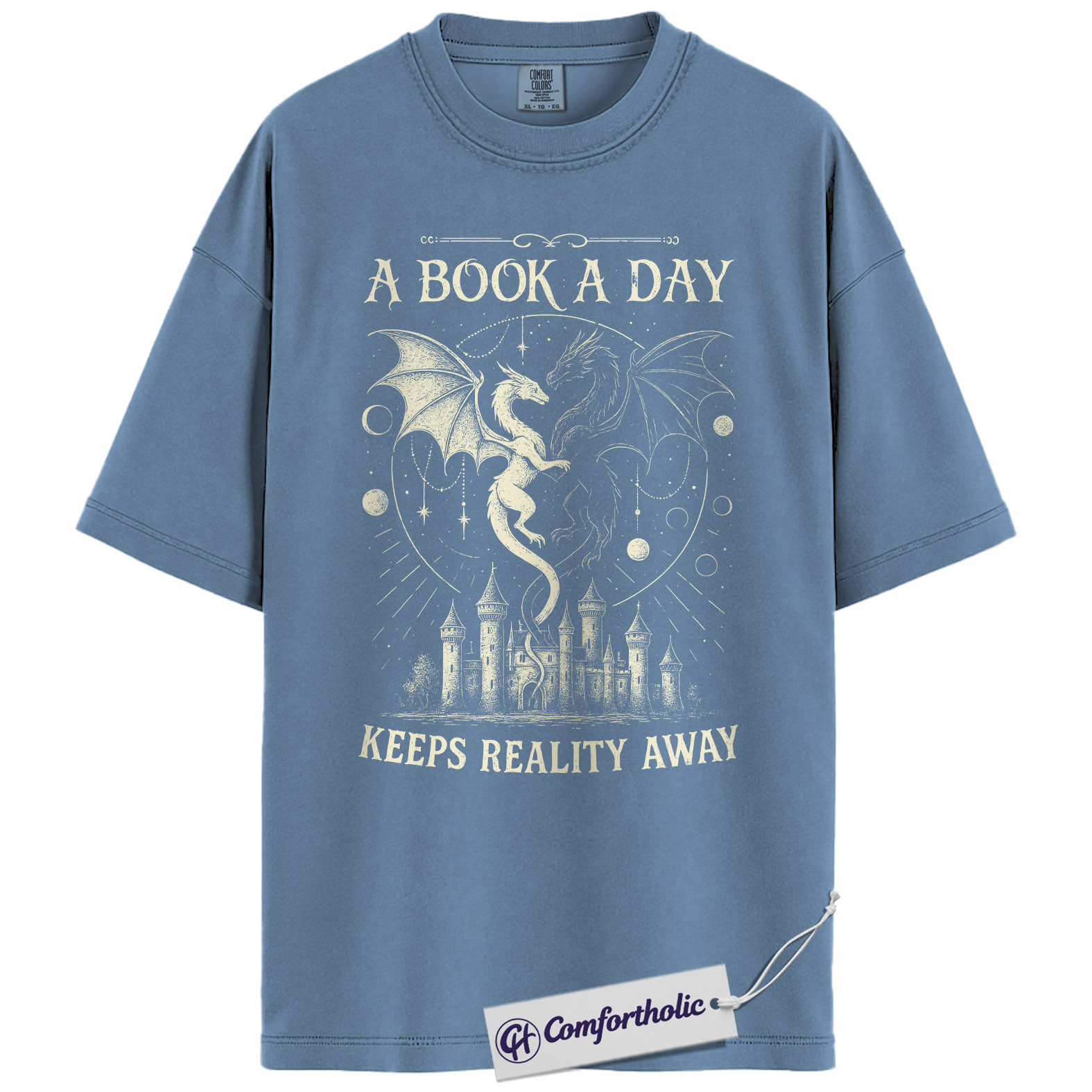 A Book a Day Shirt, Fantasy Dragon Bookish T-Shirt, Dark Reader Aesthetic Tee, Gift for Book Lovers, Comfort Colors Shirt - Image 17