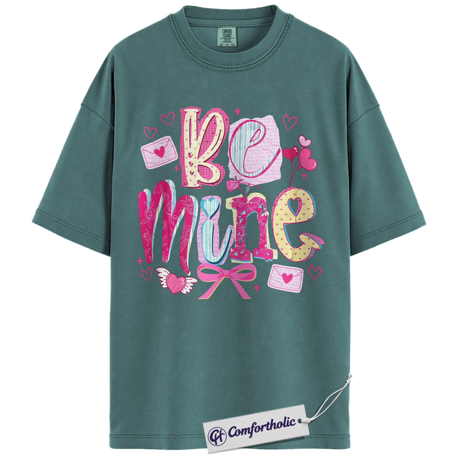 Be Mine Shirt, Cute Valentine Graphic Tee, Romantic Pink Aesthetic T-Shirt, Sweet Gift for Her, Comfort Colors Shirt - Image 11