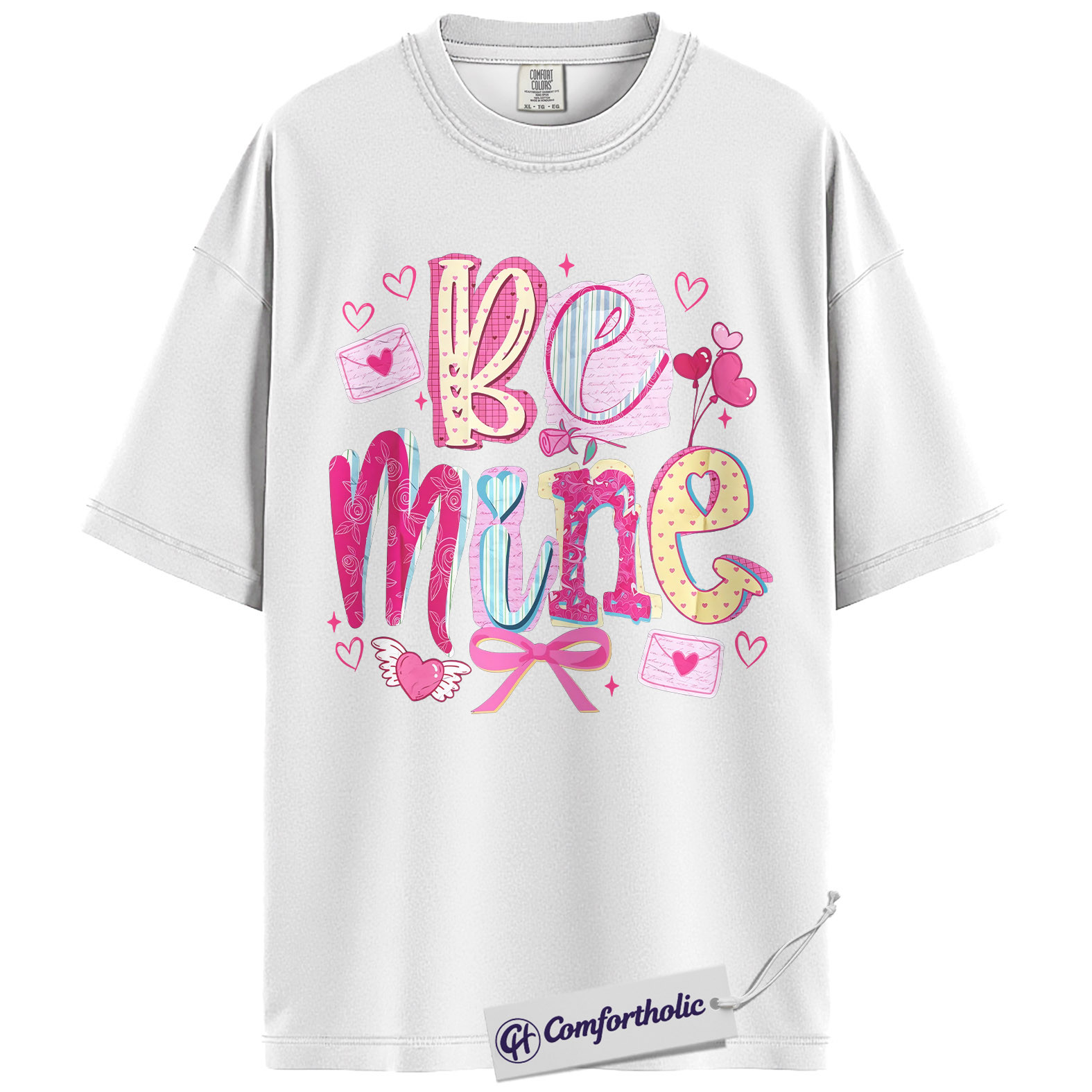 Be Mine Shirt, Cute Valentine Graphic Tee, Romantic Pink Aesthetic T-Shirt, Sweet Gift for Her, Comfort Colors Shirt - Image 2