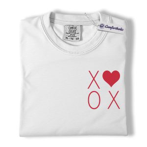 Alternative view of XO Valentine Shirt, Minimalist Heart Graphic Tee, Cute Valentine T-Shirt for Women, Aesthetic Valentine's Day Gift for Her, Comfort Colors Shirt