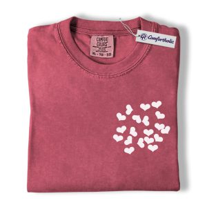 Heart Valentine Shirt, Minimal Small Heart Graphic Tee, Aesthetic Valentine T-Shirt for Women, Cute Valentine's Day Outfit Gift for Her, Comfort Colors Shirt