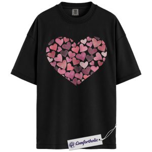 Heart Collage Valentine Shirt, Cute Aesthetic Heart Graphic Tee, Minimal Romantic Valentine T-Shirt for Women, Valentine's Day Outfit Gift for Her, Comfort Colors Shirt