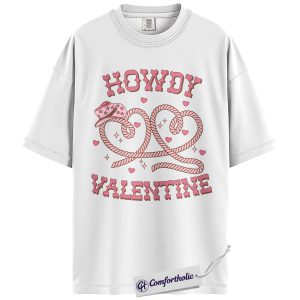 Alternative view of Howdy Valentine Shirt, Western Rope Heart Graphic Tee, Cute Country Cowgirl T-Shirt, Southern Valentine Gift for Her, Comfort Colors Shirt