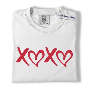 Alternative view of XOXO Valentine Shirt, Minimal Heart Graphic Tee, Cute Simple Love T-Shirt, Sweet Gift for Her on Valentine’s Day, Comfort Colors Shirt