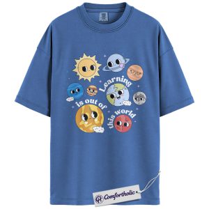 Learning Is Out Of This World Shirt, Cute Space Graphic Tee, Science & STEM Teacher T-Shirt, Back to School Teacher Gift, Comfort Colors Shirt