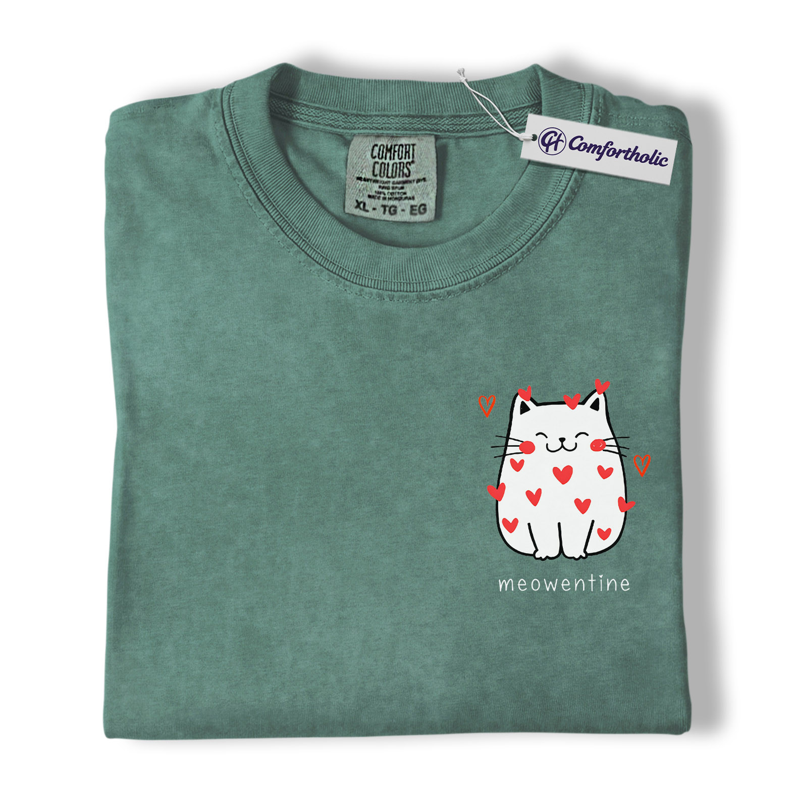 Meowentine Cat Shirt, Cute Valentine Kitty Graphic Tee, Minimal Aesthetic Cat Lover T-Shirt, Sweet Gift for Cat Moms, Comfort Colors Shirt - Image 10