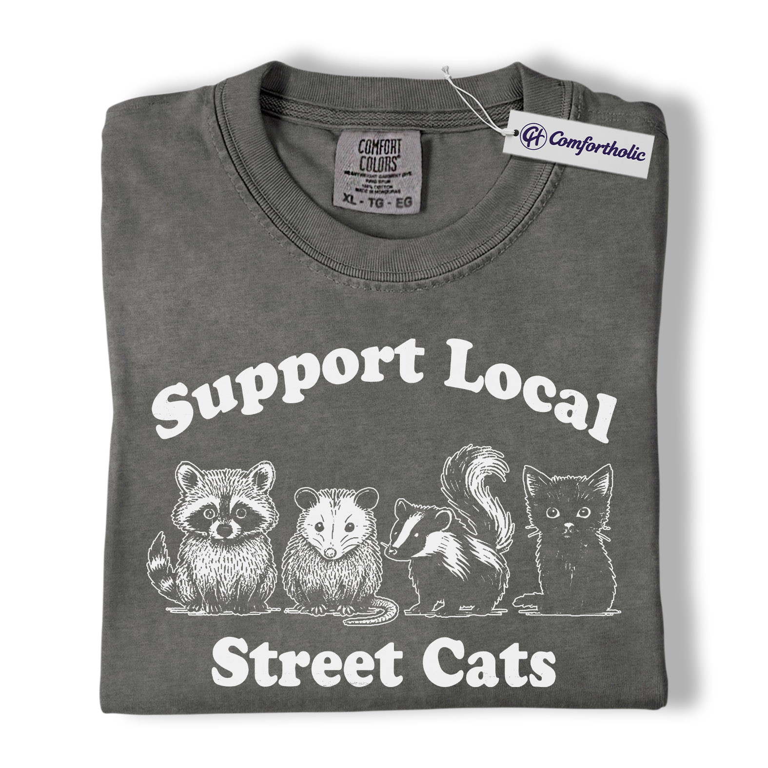 Support Local Street Cats Shirt, Cute Animal Graphic Tee, Funny Wildlife T-Shirt, Gift for Animal Lovers, Comfort Colors Shirt - Image 4