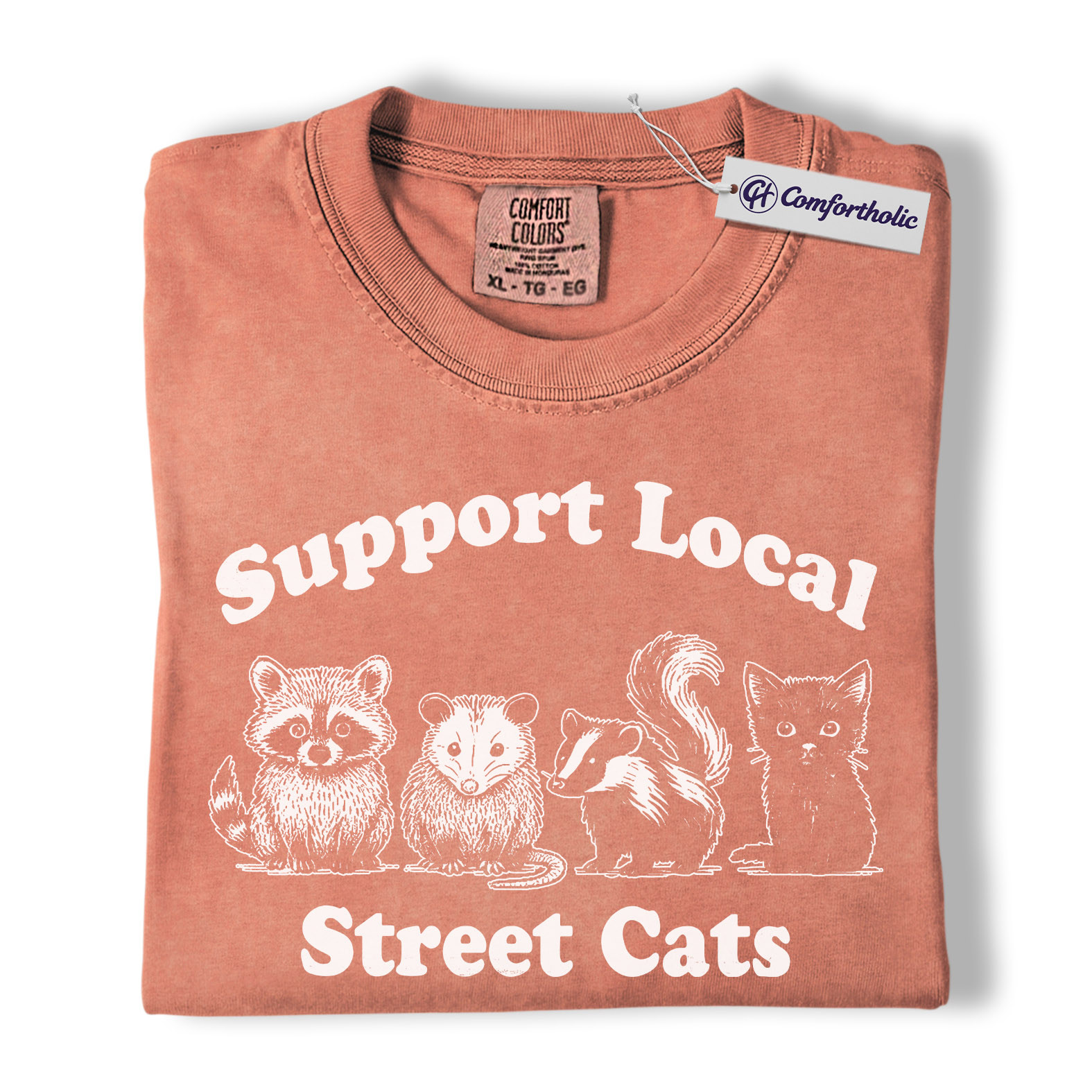 Support Local Street Cats Shirt, Cute Animal Graphic Tee, Funny Wildlife T-Shirt, Gift for Animal Lovers, Comfort Colors Shirt - Image 7