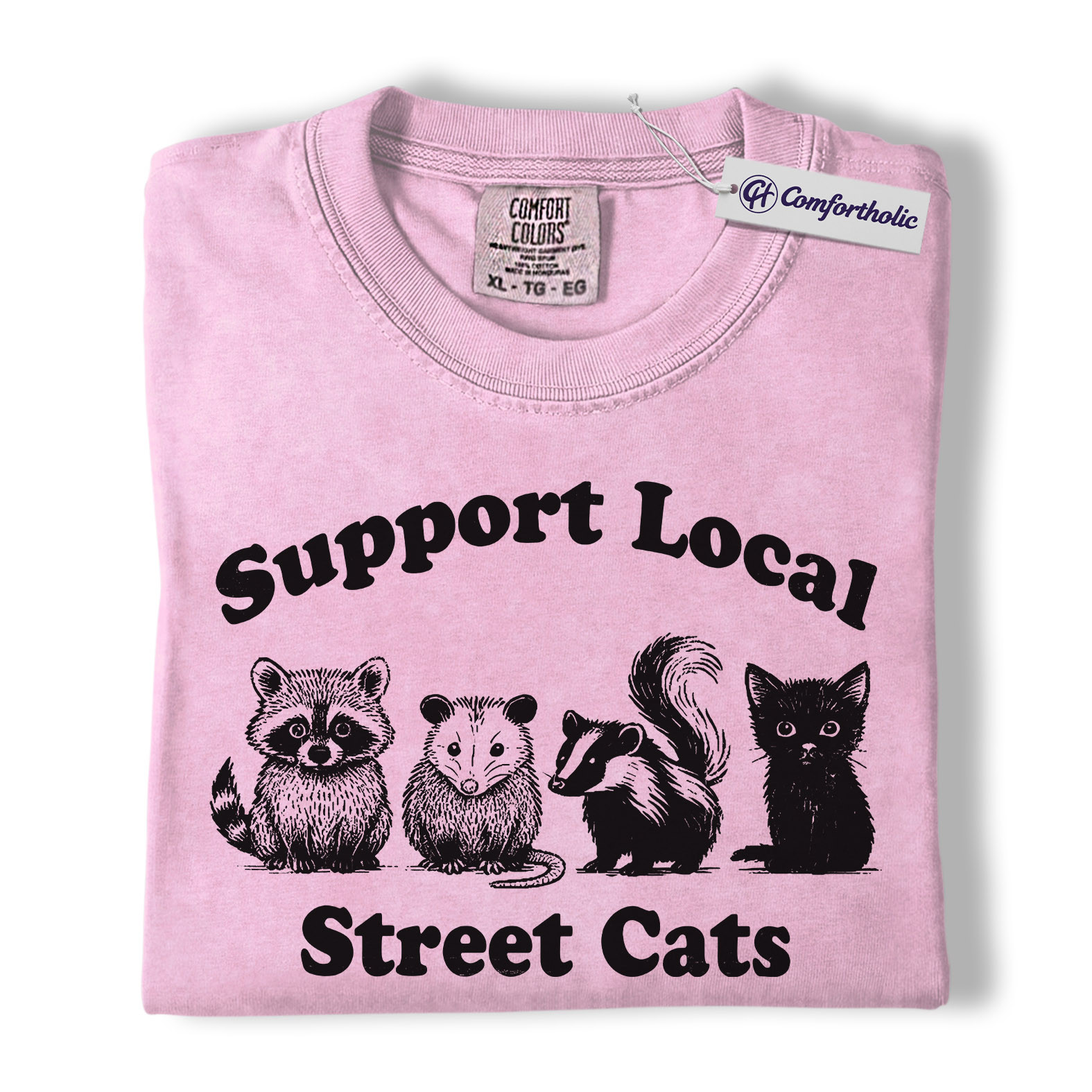 Support Local Street Cats Shirt, Cute Animal Graphic Tee, Funny Wildlife T-Shirt, Gift for Animal Lovers, Comfort Colors Shirt - Image 8