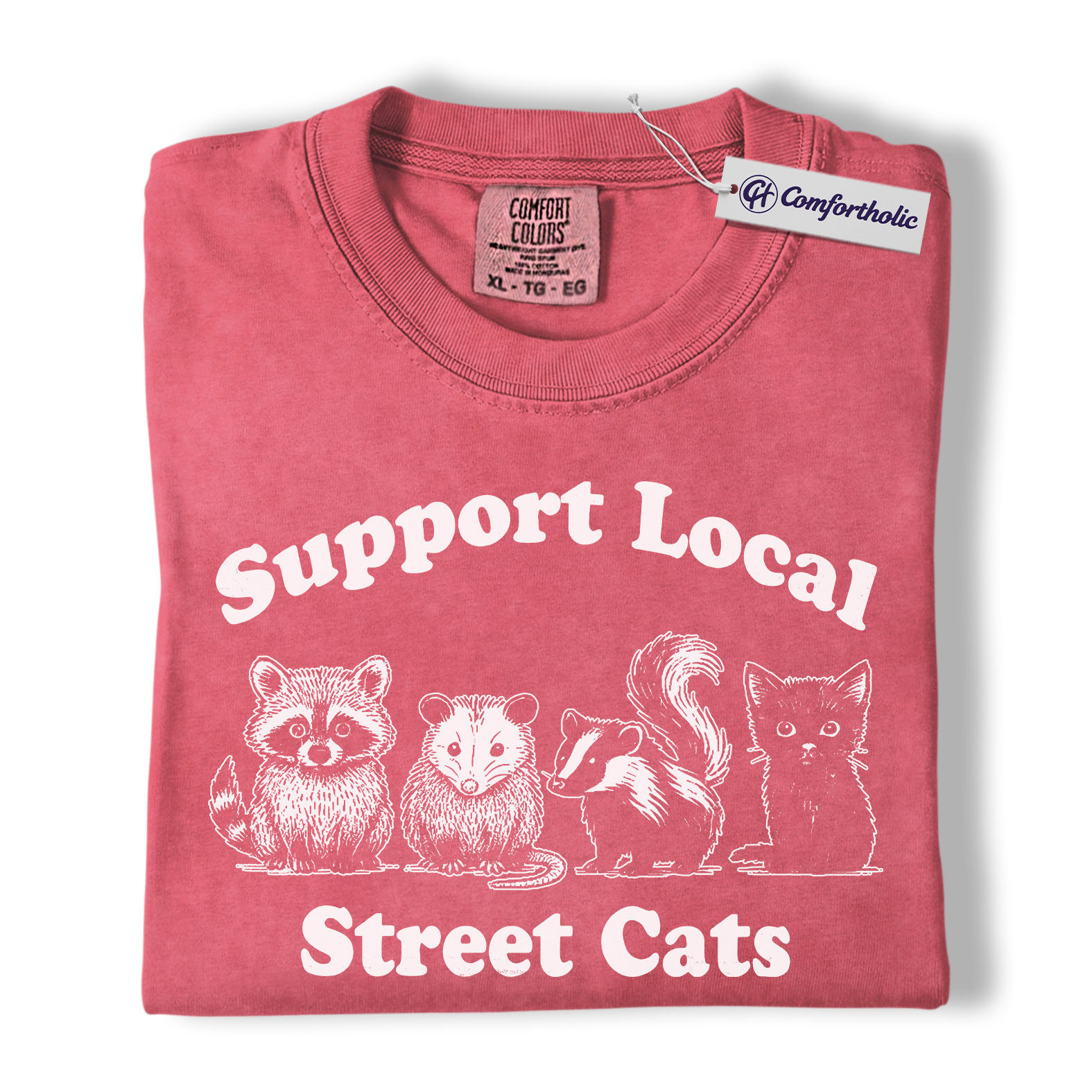 Support Local Street Cats Shirt, Cute Animal Graphic Tee, Funny Wildlife T-Shirt, Gift for Animal Lovers, Comfort Colors Shirt - Image 9