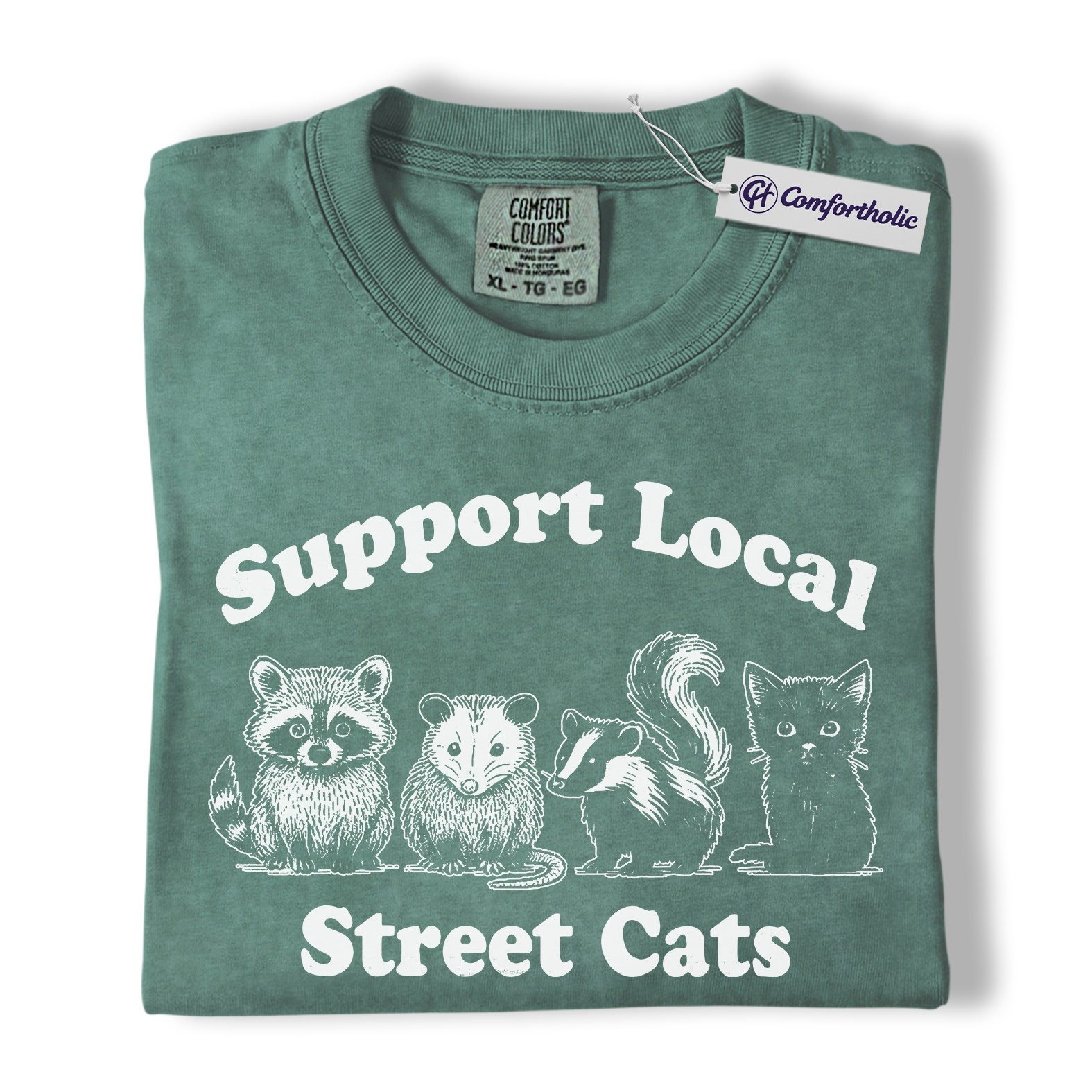 Support Local Street Cats Shirt, Cute Animal Graphic Tee, Funny Wildlife T-Shirt, Gift for Animal Lovers, Comfort Colors Shirt - Image 10