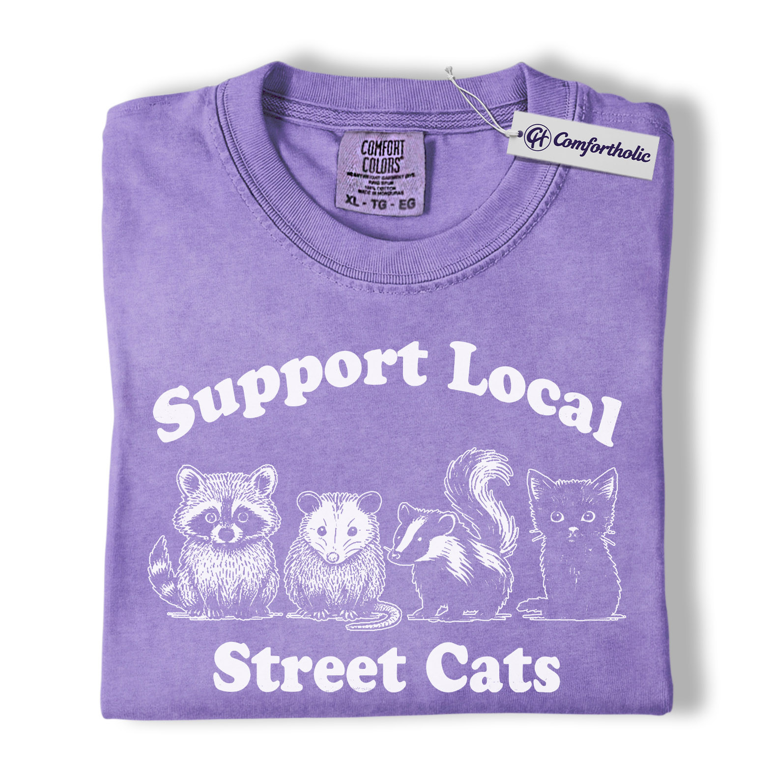 Support Local Street Cats Shirt, Cute Animal Graphic Tee, Funny Wildlife T-Shirt, Gift for Animal Lovers, Comfort Colors Shirt - Image 20