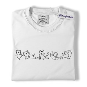 Alternative view of Yoga Cat Shirt, Cat Yoga Graphic Tee, Mindfulness Cute Animal T-Shirt, Minimalist Yoga Gift for Cat and Yoga Lovers, Comfort Colors Shirt