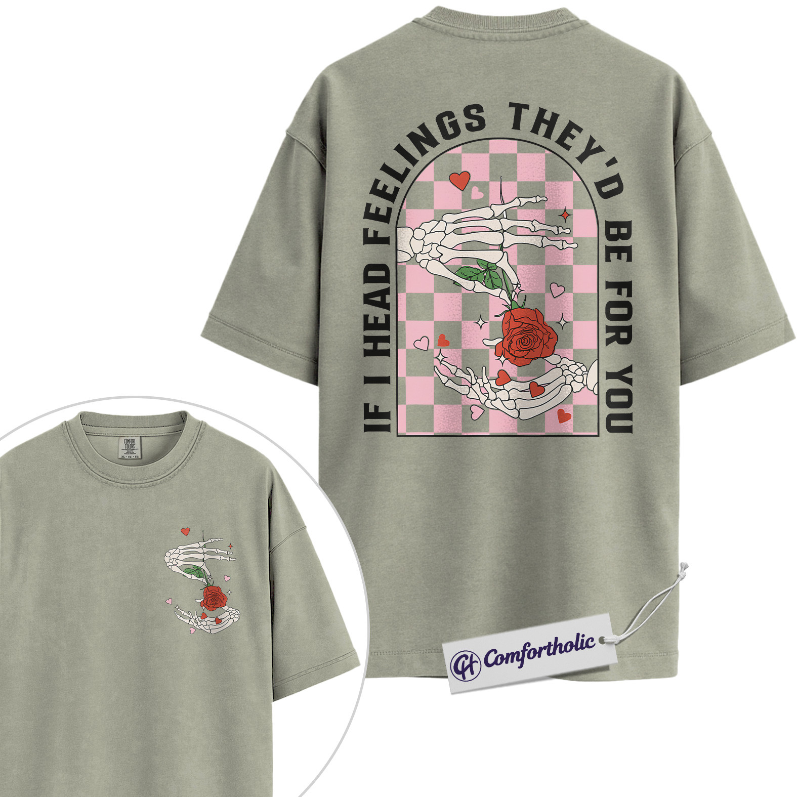 Skeleton Valentine Shirt, Sarcastic Romantic Graphic Tee, Funny Edgy Love T-Shirt, Cute Valentine Gift for Girlfriend, Comfort Colors Shirt - Image 7