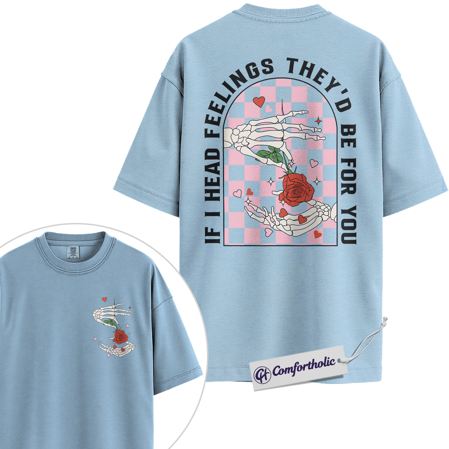 Skeleton Valentine Shirt, Sarcastic Romantic Graphic Tee, Funny Edgy Love T-Shirt, Cute Valentine Gift for Girlfriend, Comfort Colors Shirt - Image 14