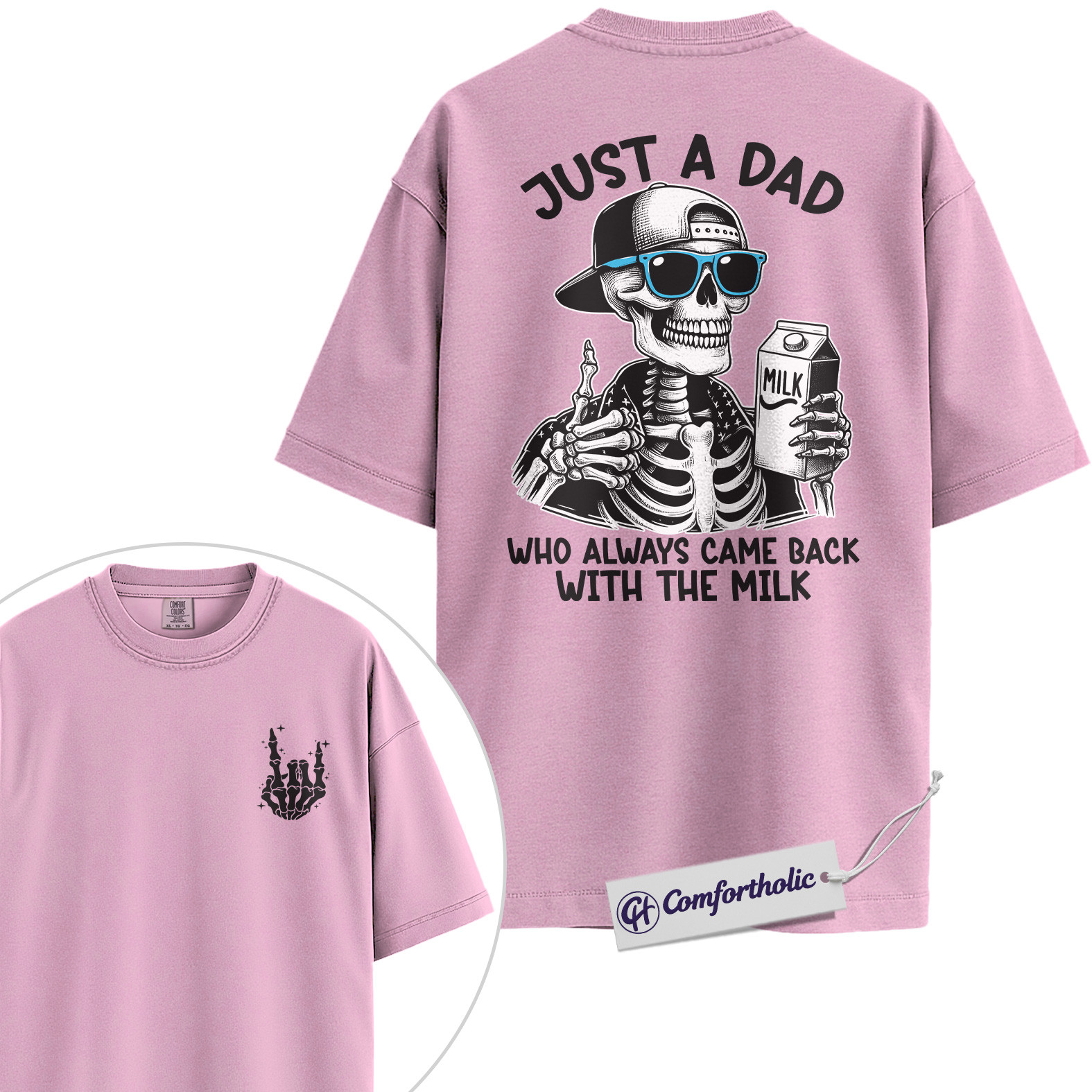 Just a Dad Shirt, Funny Skeleton Dad Joke Graphic Tee, Humorous Father Quote T-Shirt, Father’s Day Gift for Cool Dads, Comfort Colors Shirt - Image 8