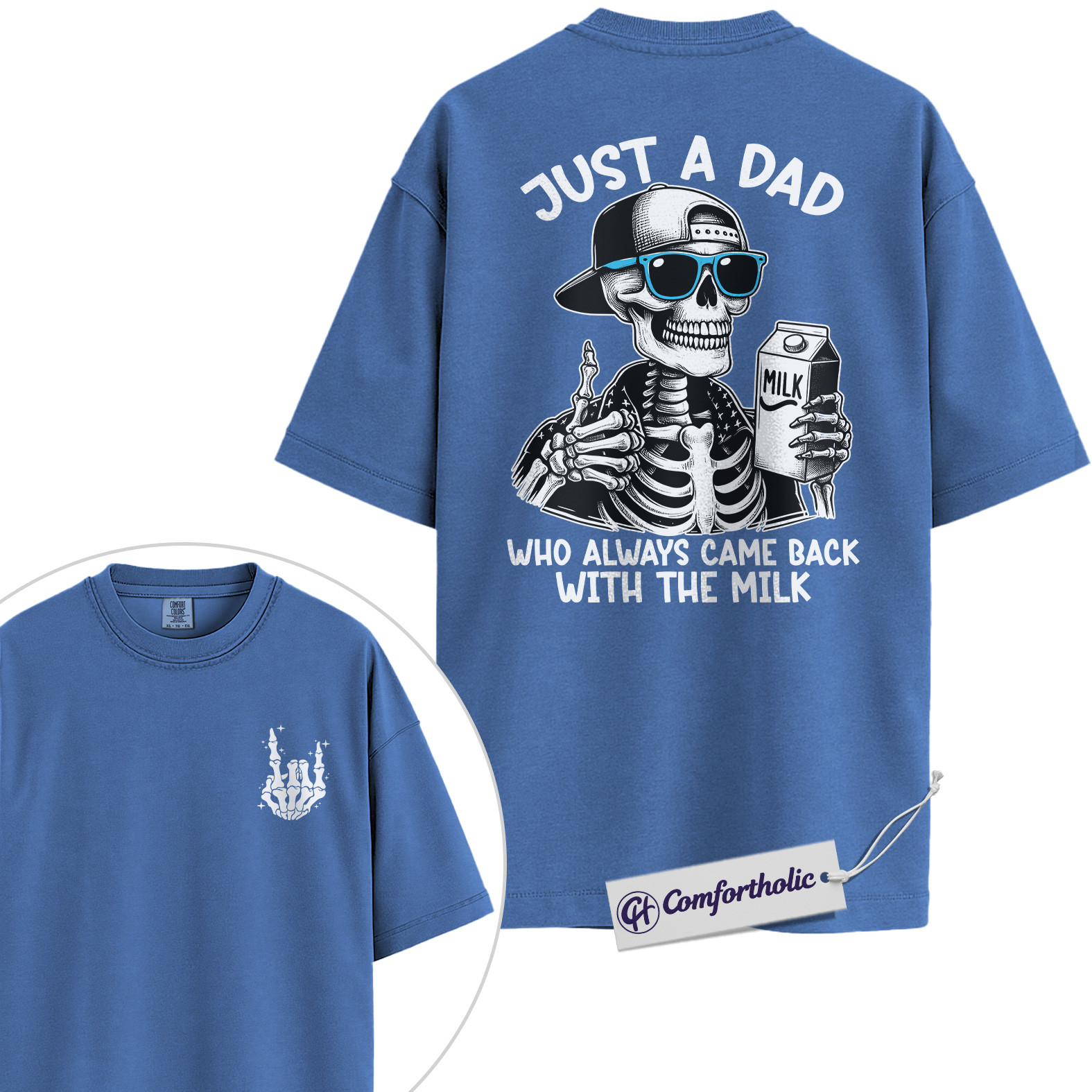 Just a Dad Shirt, Funny Skeleton Dad Joke Graphic Tee, Humorous Father Quote T-Shirt, Father’s Day Gift for Cool Dads, Comfort Colors Shirt - Image 12