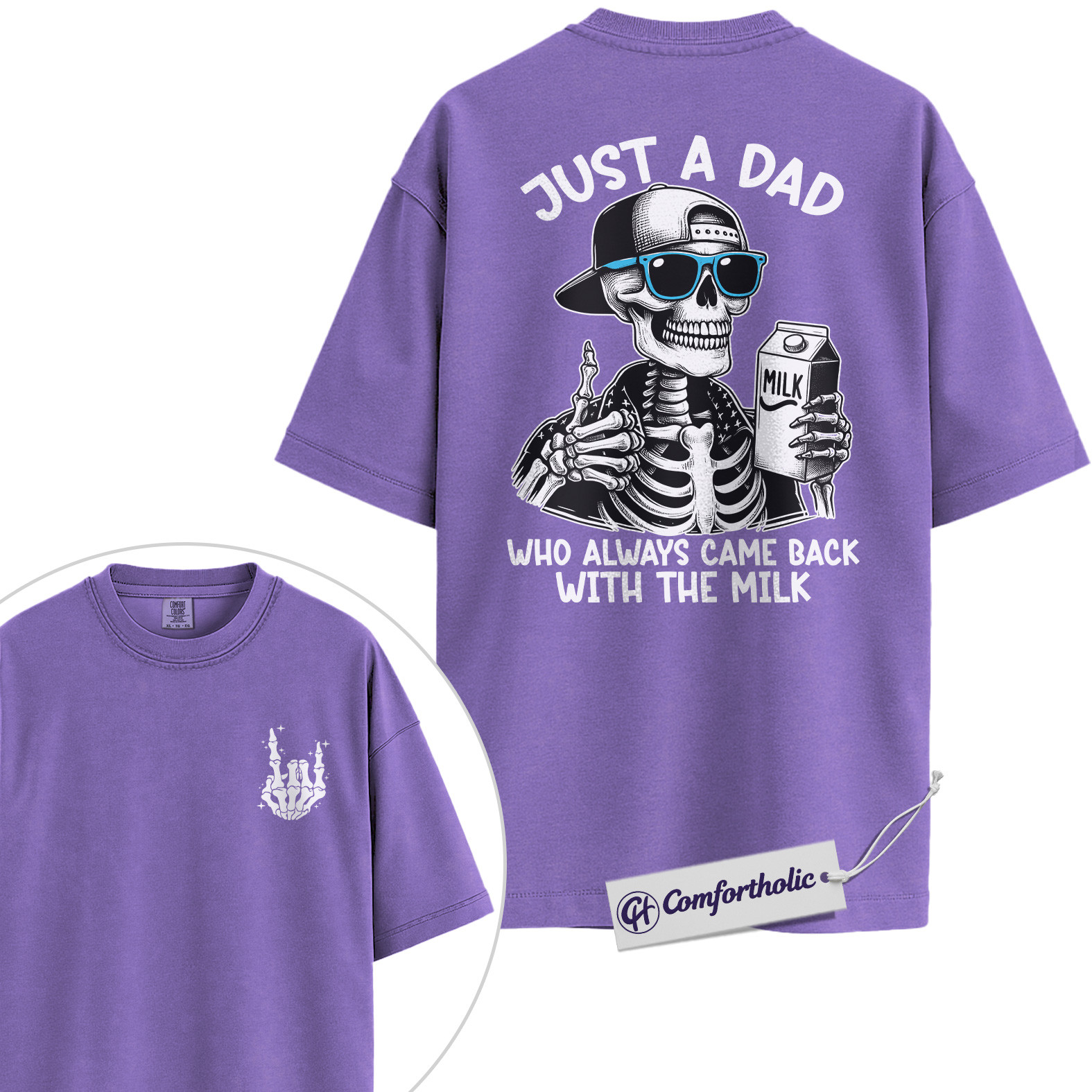 Just a Dad Shirt, Funny Skeleton Dad Joke Graphic Tee, Humorous Father Quote T-Shirt, Father’s Day Gift for Cool Dads, Comfort Colors Shirt - Image 20