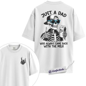 Alternative view of Just a Dad Shirt, Funny Skeleton Dad Joke Graphic Tee, Humorous Father Quote T-Shirt, Father’s Day Gift for Cool Dads, Comfort Colors Shirt