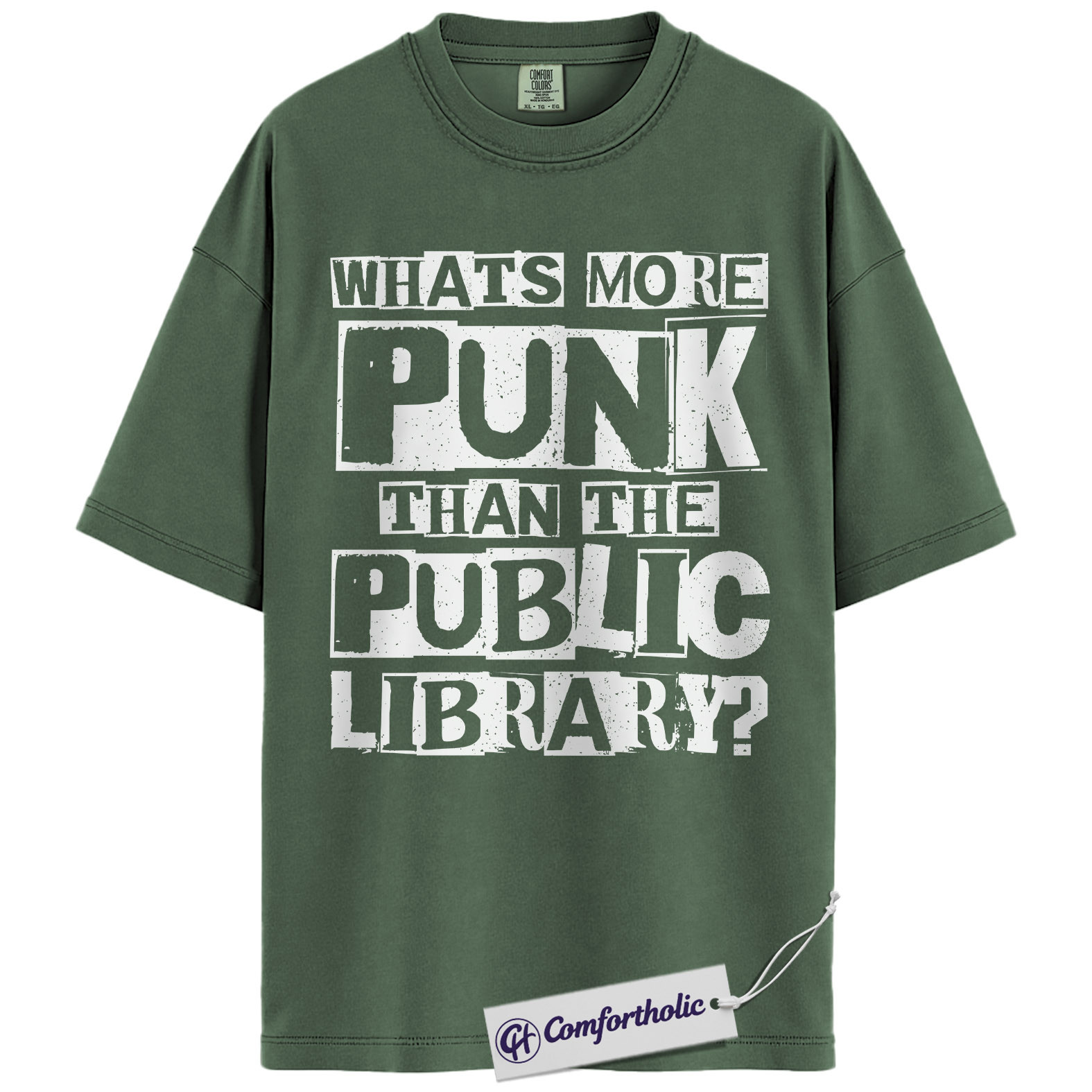 Punk Than the Public Library Shirt, Bold Typography Bookish Graphic Tee, Funny Librarian Reader T-Shirt, Gift for Book Lovers & Library Fans, Comfort Colors Shirt - Image 6