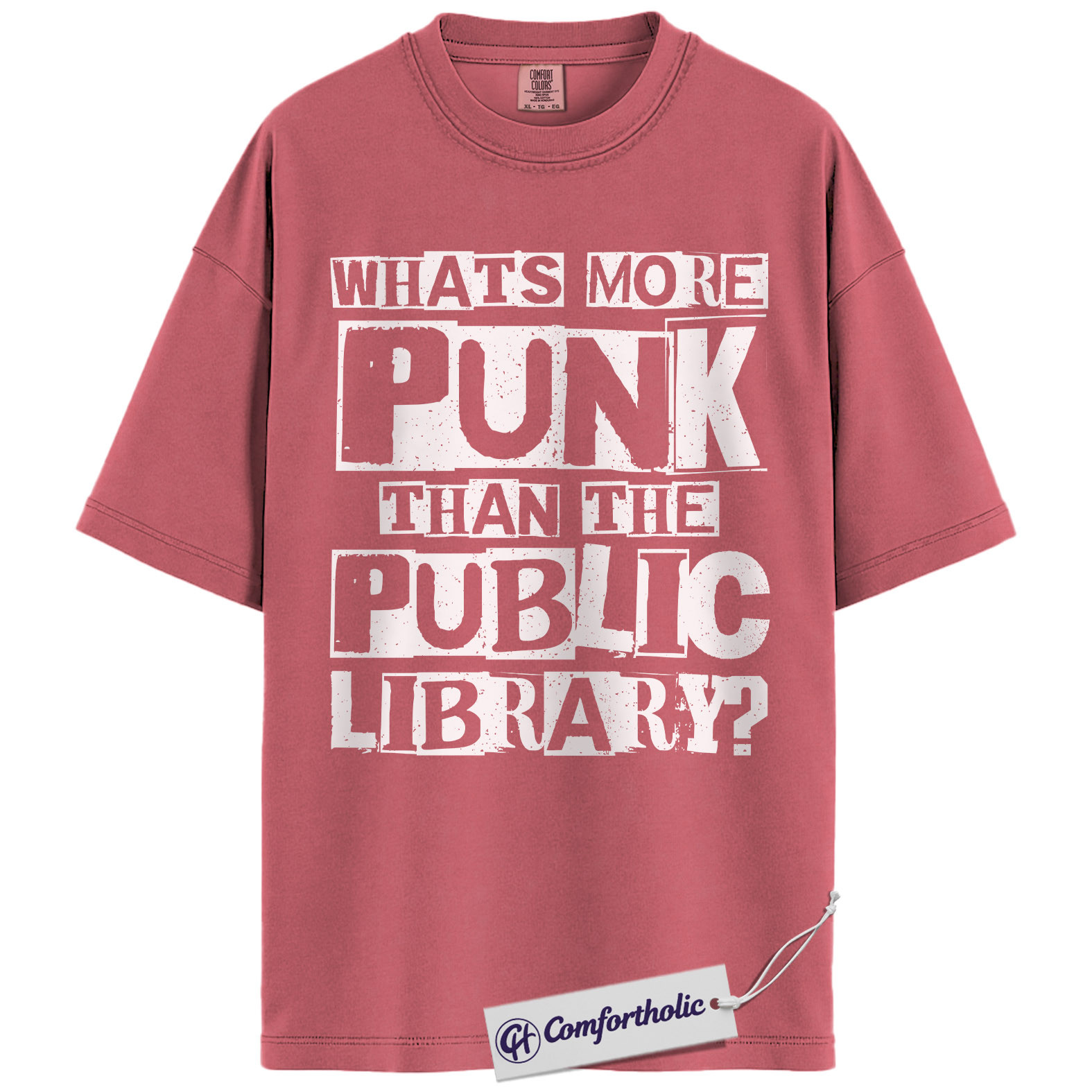 Punk Than the Public Library Shirt, Bold Typography Bookish Graphic Tee, Funny Librarian Reader T-Shirt, Gift for Book Lovers & Library Fans, Comfort Colors Shirt - Image 10