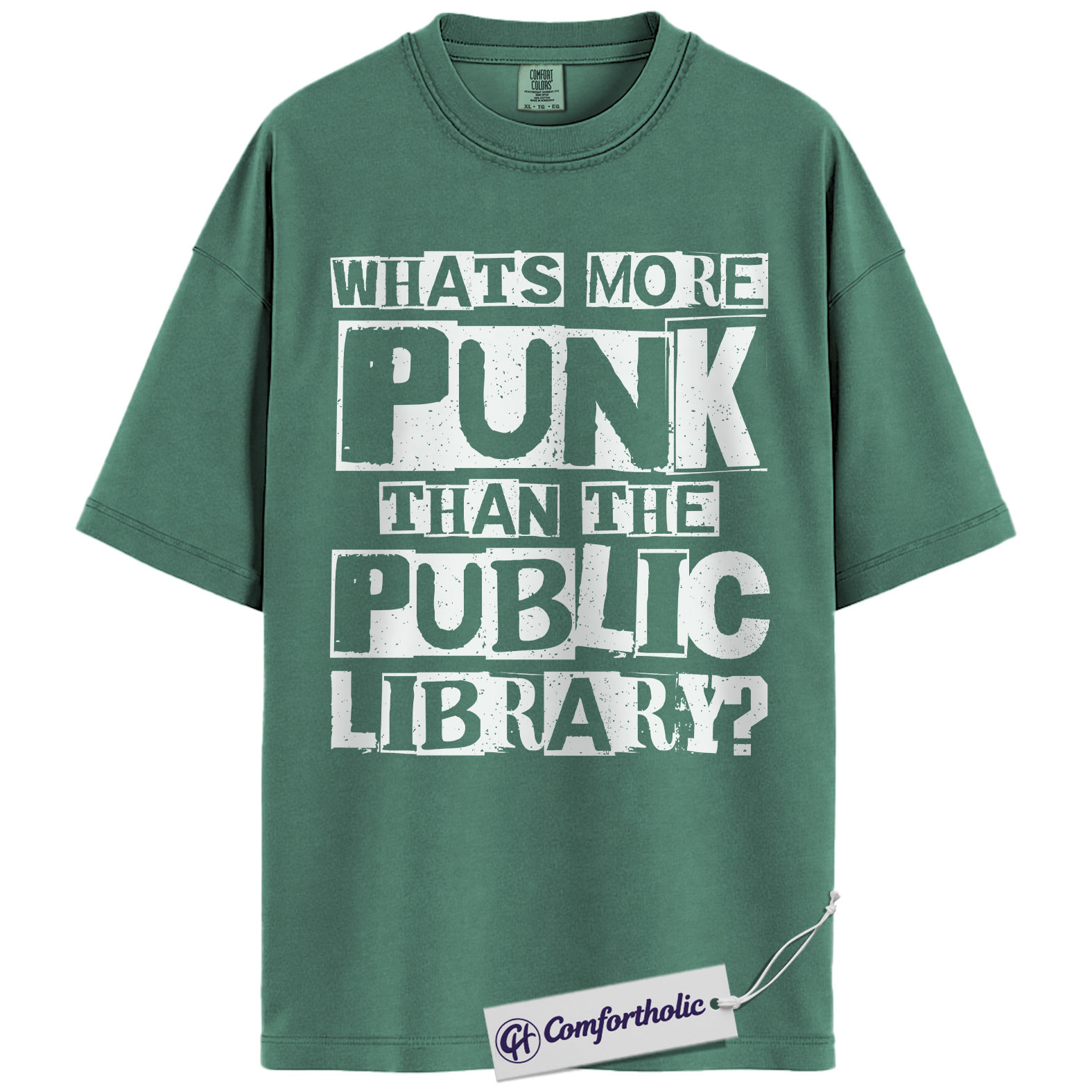 Punk Than the Public Library Shirt, Bold Typography Bookish Graphic Tee, Funny Librarian Reader T-Shirt, Gift for Book Lovers & Library Fans, Comfort Colors Shirt - Image 11
