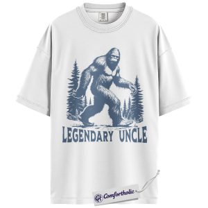 Alternative view of Legendary Uncle Shirt, Vintage Bigfoot Forest Graphic Tee, Sasquatch Mythical Creature T-Shirt, Gift for Uncles Nature & Adventure Lovers, Comfort Colors Shirt