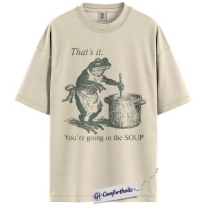Frog Soup Meme Shirt, Vintage Etching Animal Graphic Tee, Funny Dark Humor Frog T-Shirt, Gift for Meme Lovers & Weird Aesthetic Fans, Comfort Colors Shirt