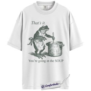 Alternative view of Frog Soup Meme Shirt, Vintage Etching Animal Graphic Tee, Funny Dark Humor Frog T-Shirt, Gift for Meme Lovers & Weird Aesthetic Fans, Comfort Colors Shirt