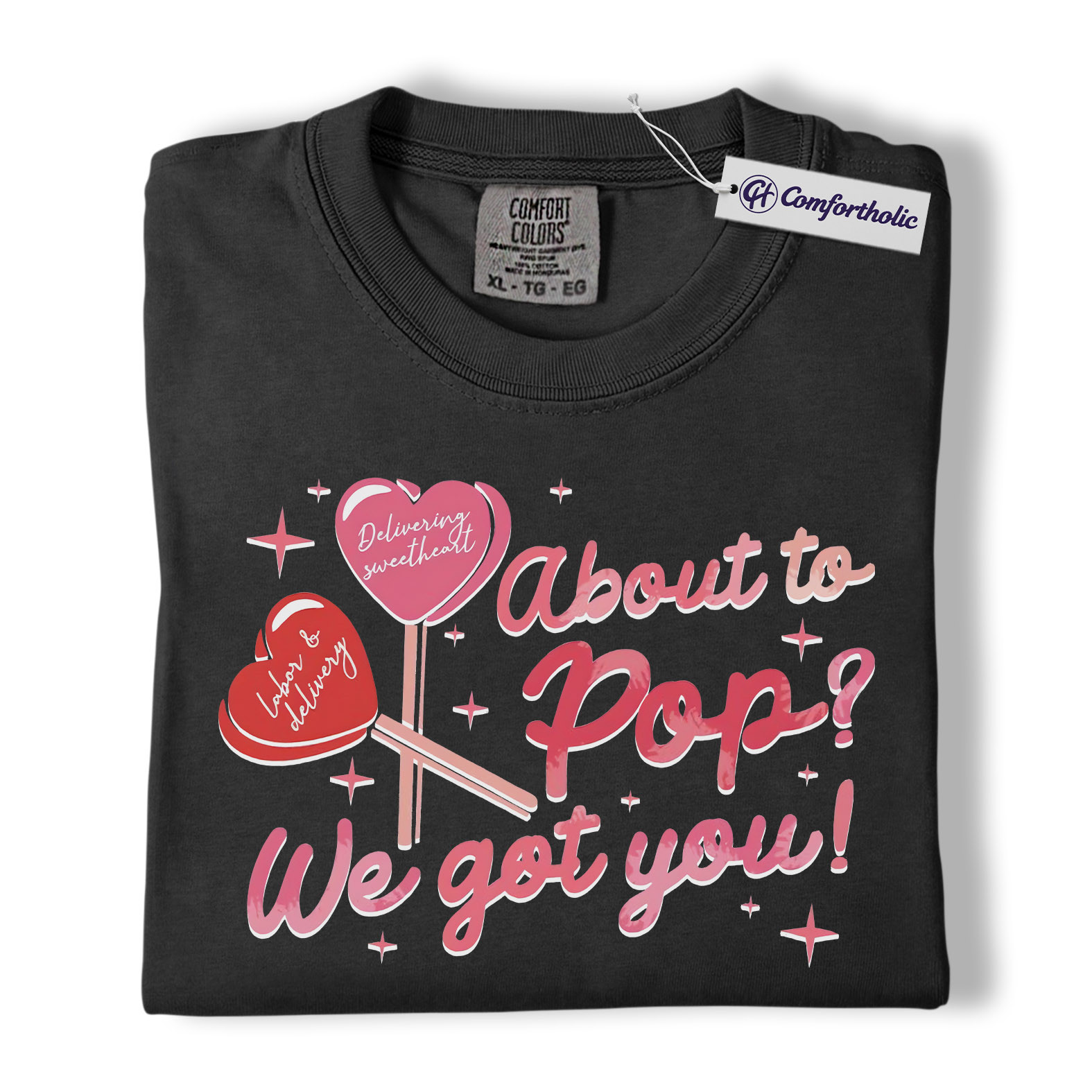 Labor & Delivery Nurse Shirt, Cute Valentine Candy Heart Graphic Tee, L&D Nurse T-Shirt, Nurse Appreciation Gift for OB Nurses, Comfort Colors Shirt - Image 3