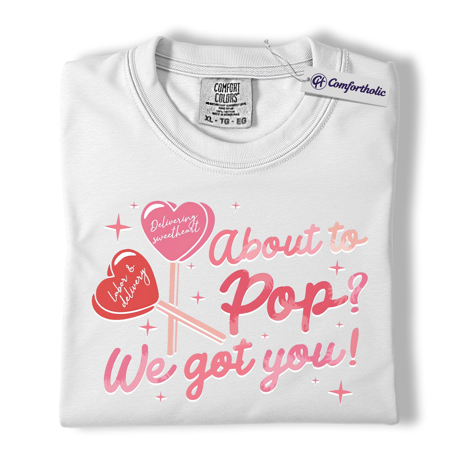 Labor & Delivery Nurse Shirt, Cute Valentine Candy Heart Graphic Tee, L&D Nurse T-Shirt, Nurse Appreciation Gift for OB Nurses, Comfort Colors Shirt - Image 2