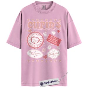 Cupid's Delivery Service Shirt, Cute Valentine Graphic Tee, Romantic Love Heart T-Shirt, Valentine's Day Gift for Couples, Comfort Colors Shirt