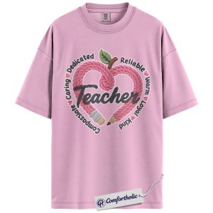 Teacher Valentine Shirt, Cute Pencil Heart Graphic Tee, Teacher Appreciation T-Shirt, Valentine's Day Gift for Teachers, Comfort Colors Shirt