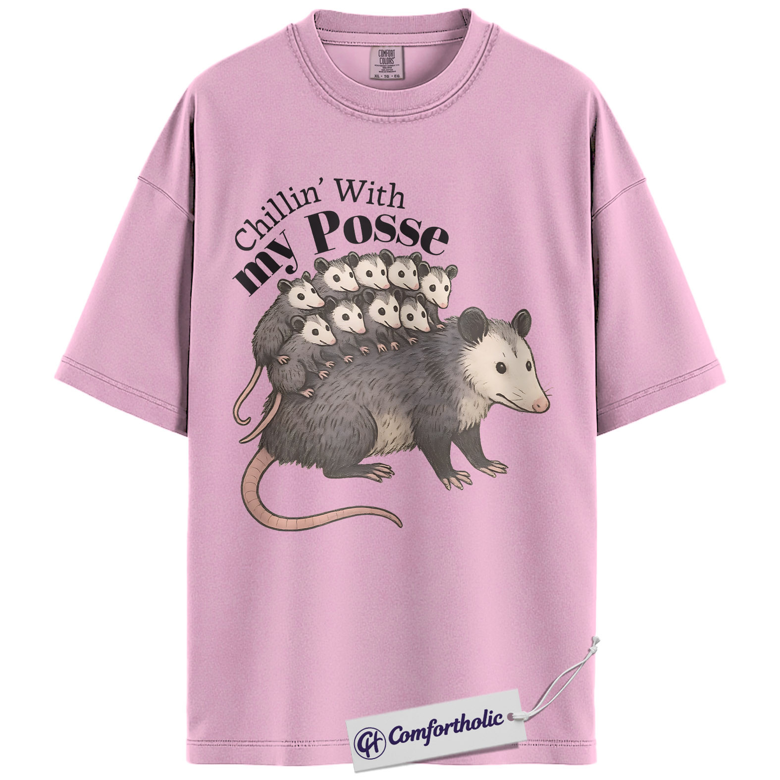 Possum Mom Shirt, Cute Animal Graphic Tee, Chillin With My Posse T-Shirt, Funny Gift for Animal Lovers, Comfort Colors Shirt - Image 8