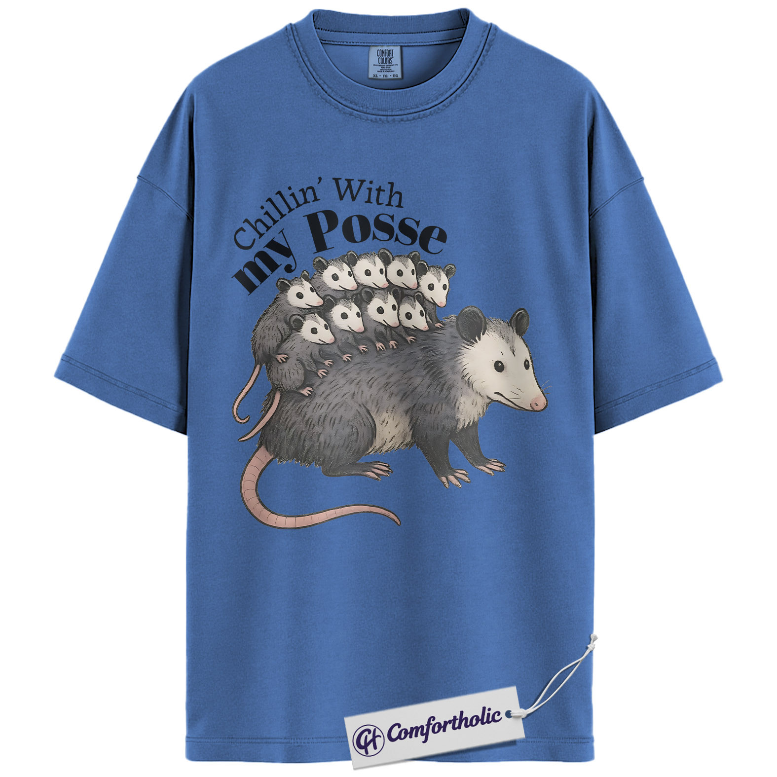 Possum Mom Shirt, Cute Animal Graphic Tee, Chillin With My Posse T-Shirt, Funny Gift for Animal Lovers, Comfort Colors Shirt - Image 12