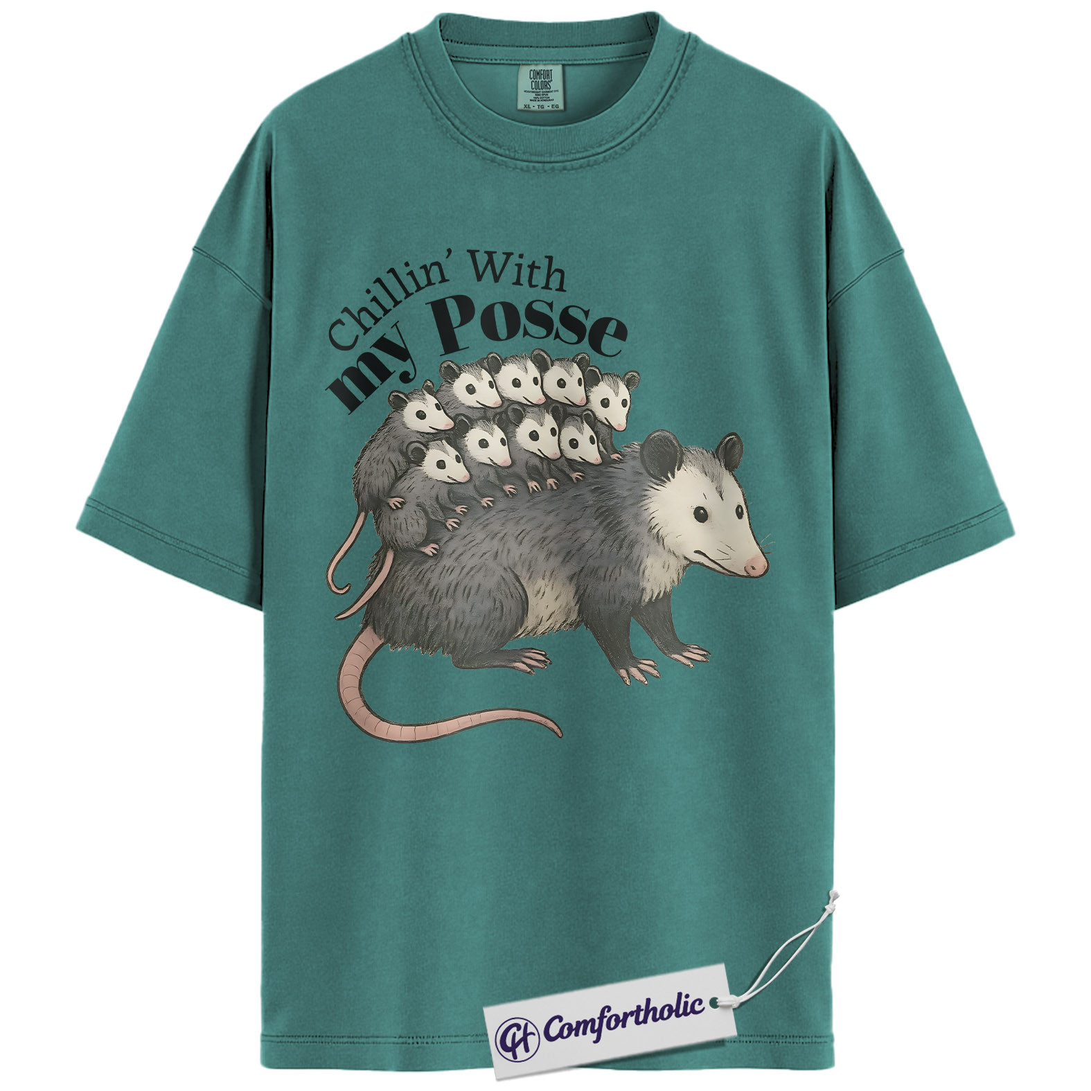 Possum Mom Shirt, Cute Animal Graphic Tee, Chillin With My Posse T-Shirt, Funny Gift for Animal Lovers, Comfort Colors Shirt - Image 13
