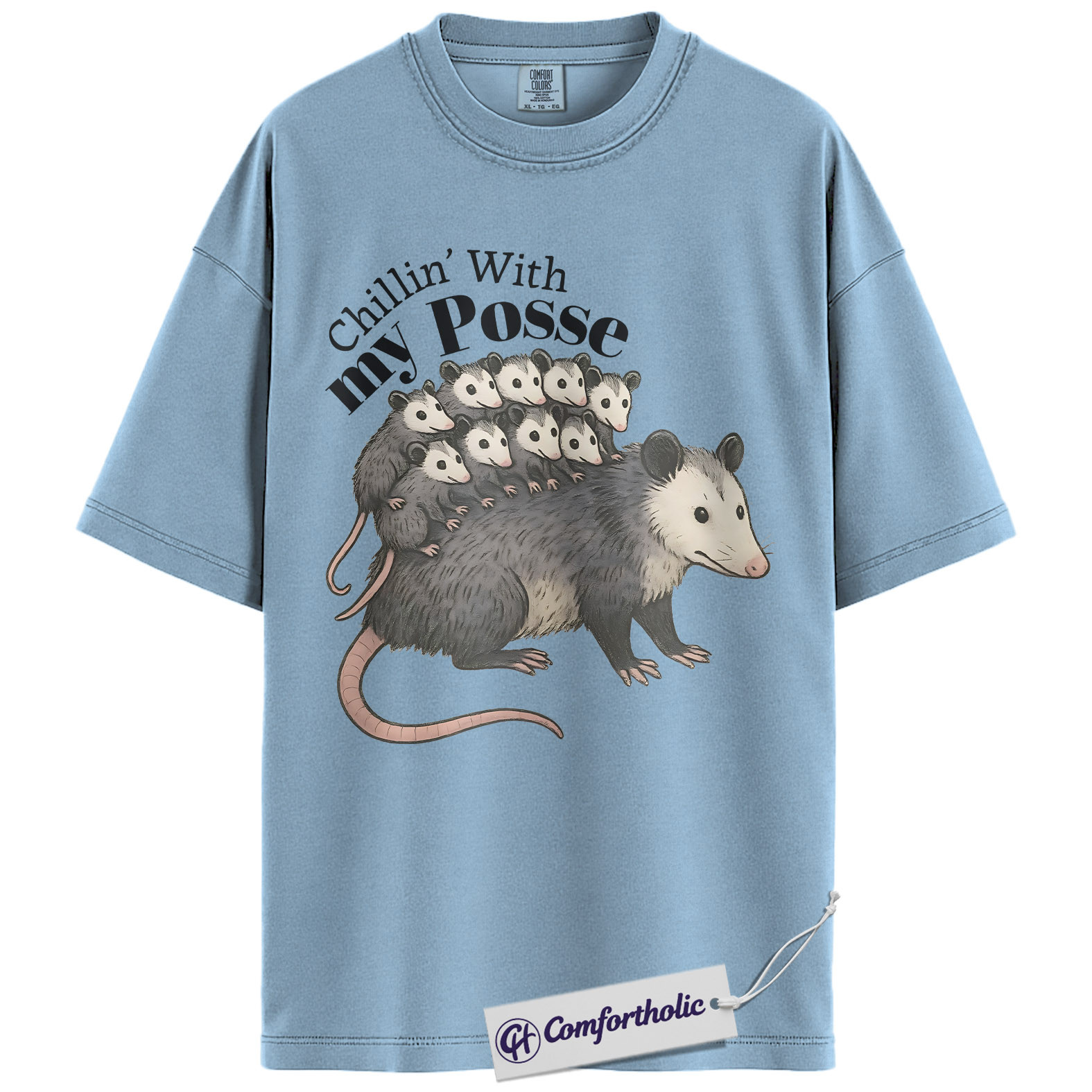 Possum Mom Shirt, Cute Animal Graphic Tee, Chillin With My Posse T-Shirt, Funny Gift for Animal Lovers, Comfort Colors Shirt - Image 14