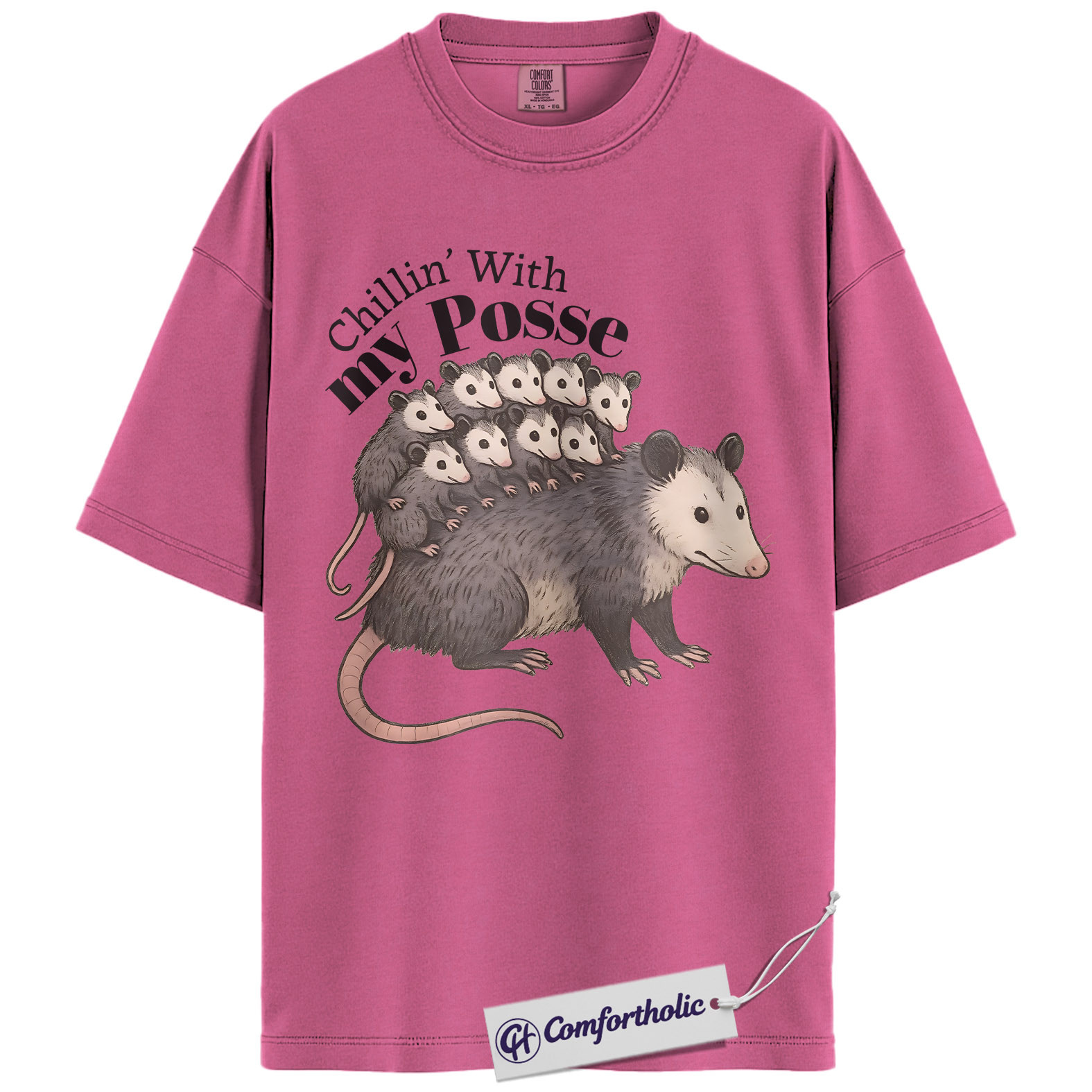 Possum Mom Shirt, Cute Animal Graphic Tee, Chillin With My Posse T-Shirt, Funny Gift for Animal Lovers, Comfort Colors Shirt - Image 16