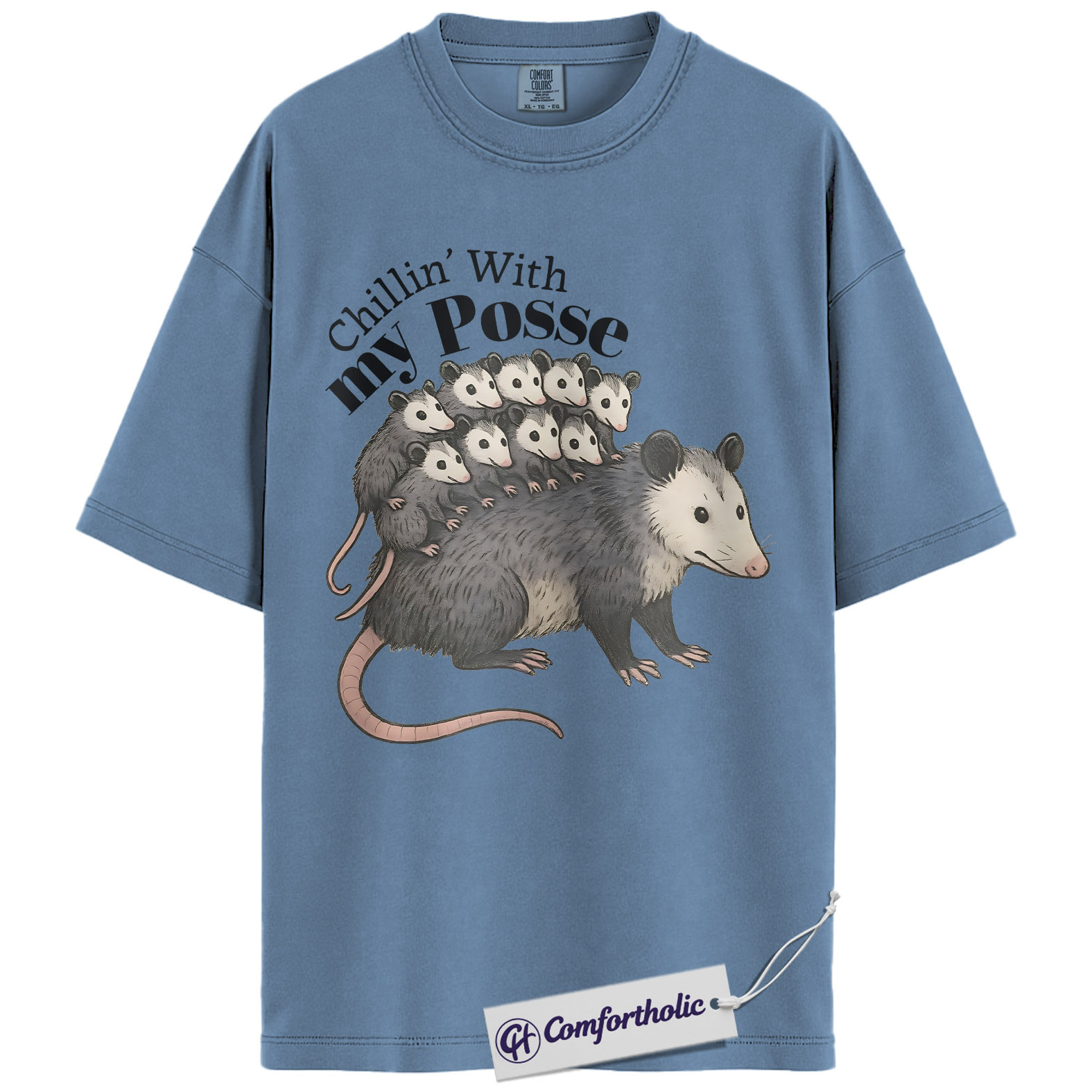 Possum Mom Shirt, Cute Animal Graphic Tee, Chillin With My Posse T-Shirt, Funny Gift for Animal Lovers, Comfort Colors Shirt - Image 17