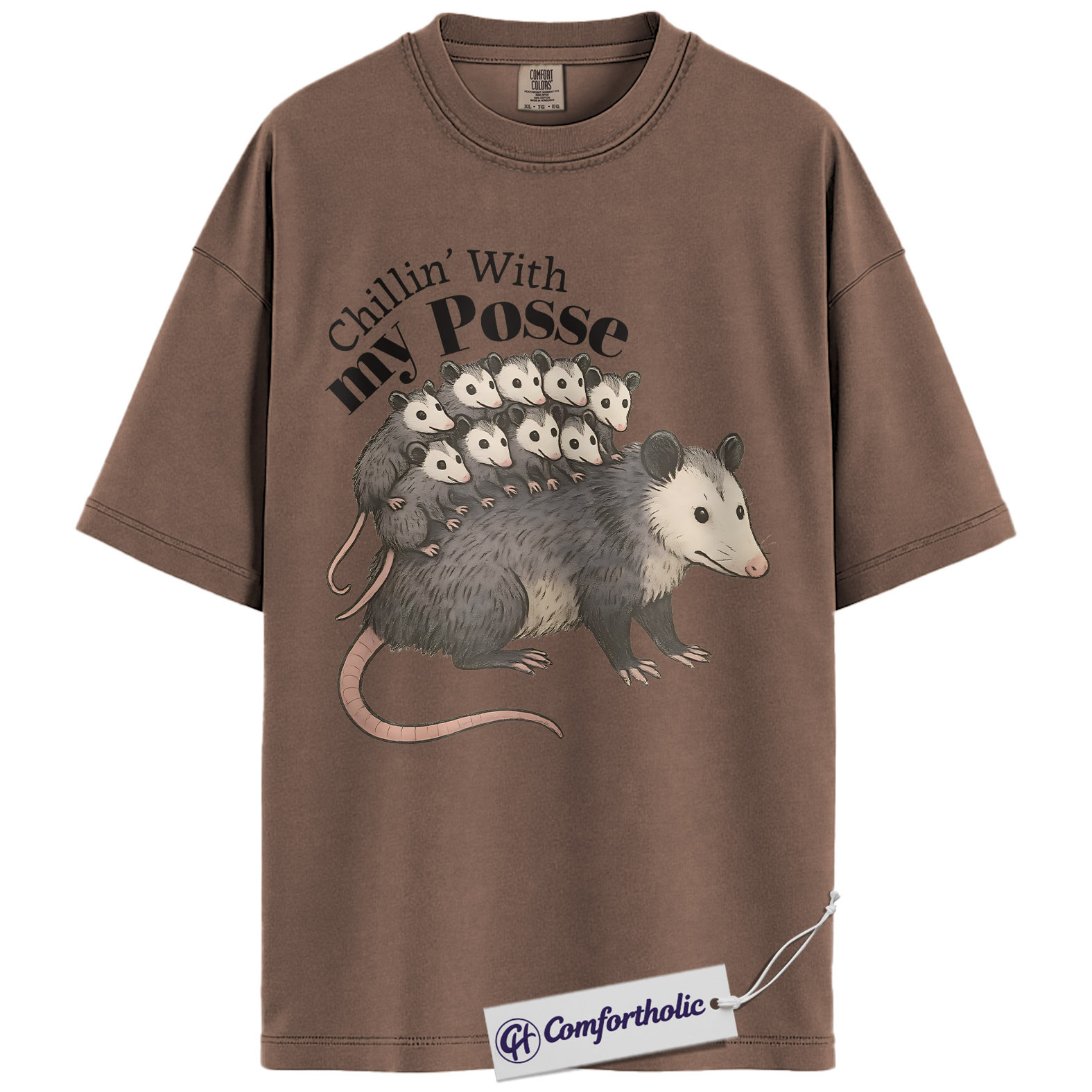 Possum Mom Shirt, Cute Animal Graphic Tee, Chillin With My Posse T-Shirt, Funny Gift for Animal Lovers, Comfort Colors Shirt - Image 19