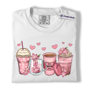Alternative view of Best Mom Ever Shirt, Cute Pink Coffee Graphic Tee, Mama Coffee Lover T-Shirt, Mother's Day Gift for Mom, Comfort Colors Shirt