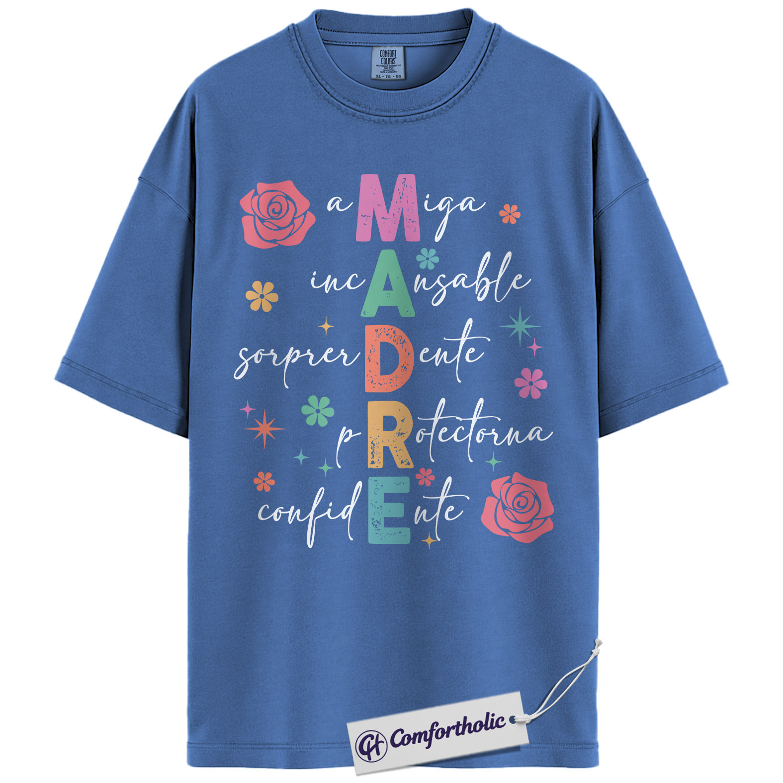 Madre Spanish Mom Shirt, Cute Floral Typography Graphic Tee, Latina Mama T-Shirt, Funny Mother’s Day Gift for Mom Abuela, Comfort Colors Shirt - Image 12