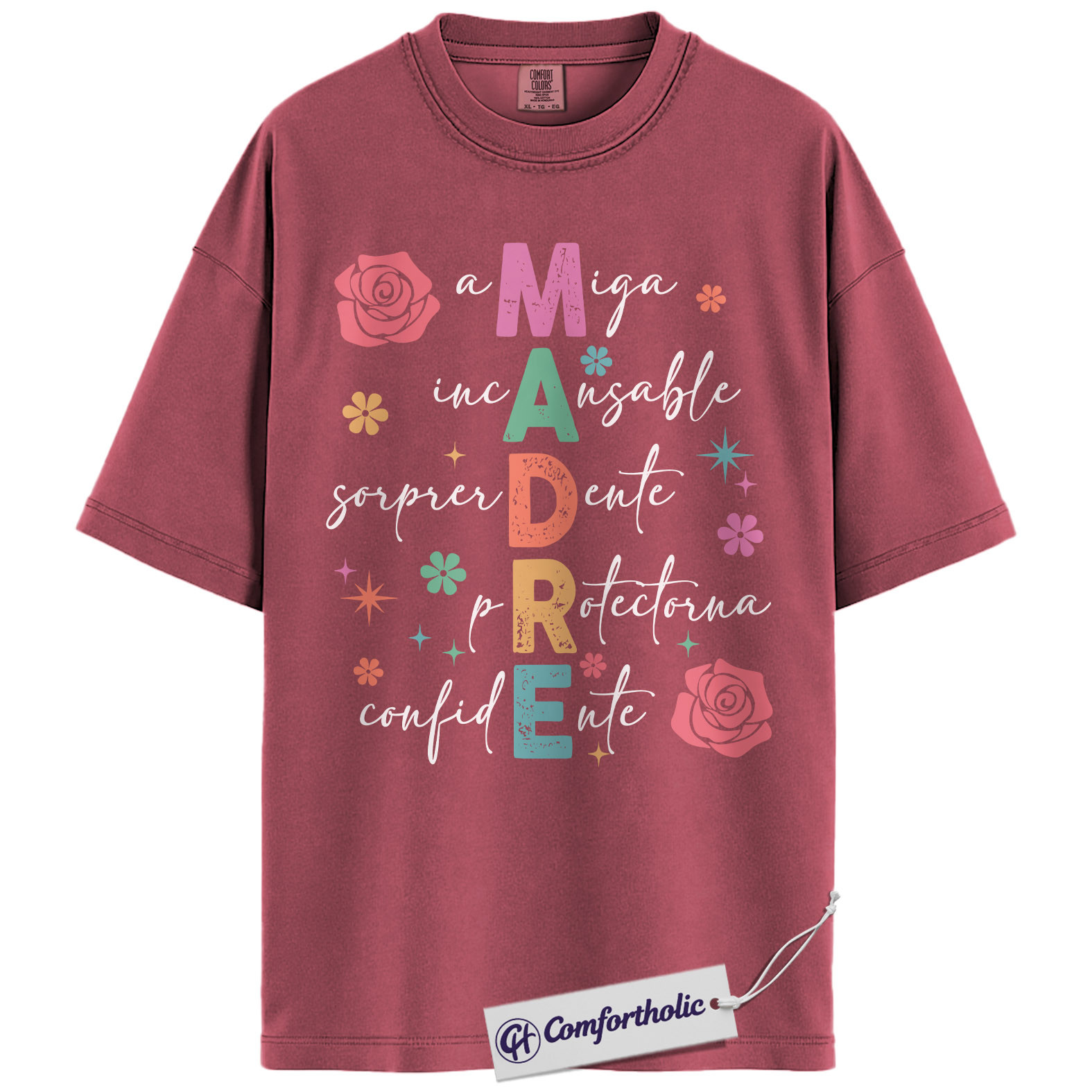 Madre Spanish Mom Shirt, Cute Floral Typography Graphic Tee, Latina Mama T-Shirt, Funny Mother’s Day Gift for Mom Abuela, Comfort Colors Shirt - Image 18
