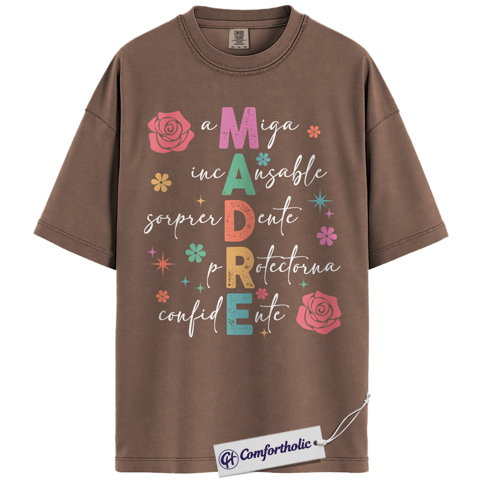 Madre Spanish Mom Shirt, Cute Floral Typography Graphic Tee, Latina Mama T-Shirt, Funny Mother’s Day Gift for Mom Abuela, Comfort Colors Shirt - Image 19