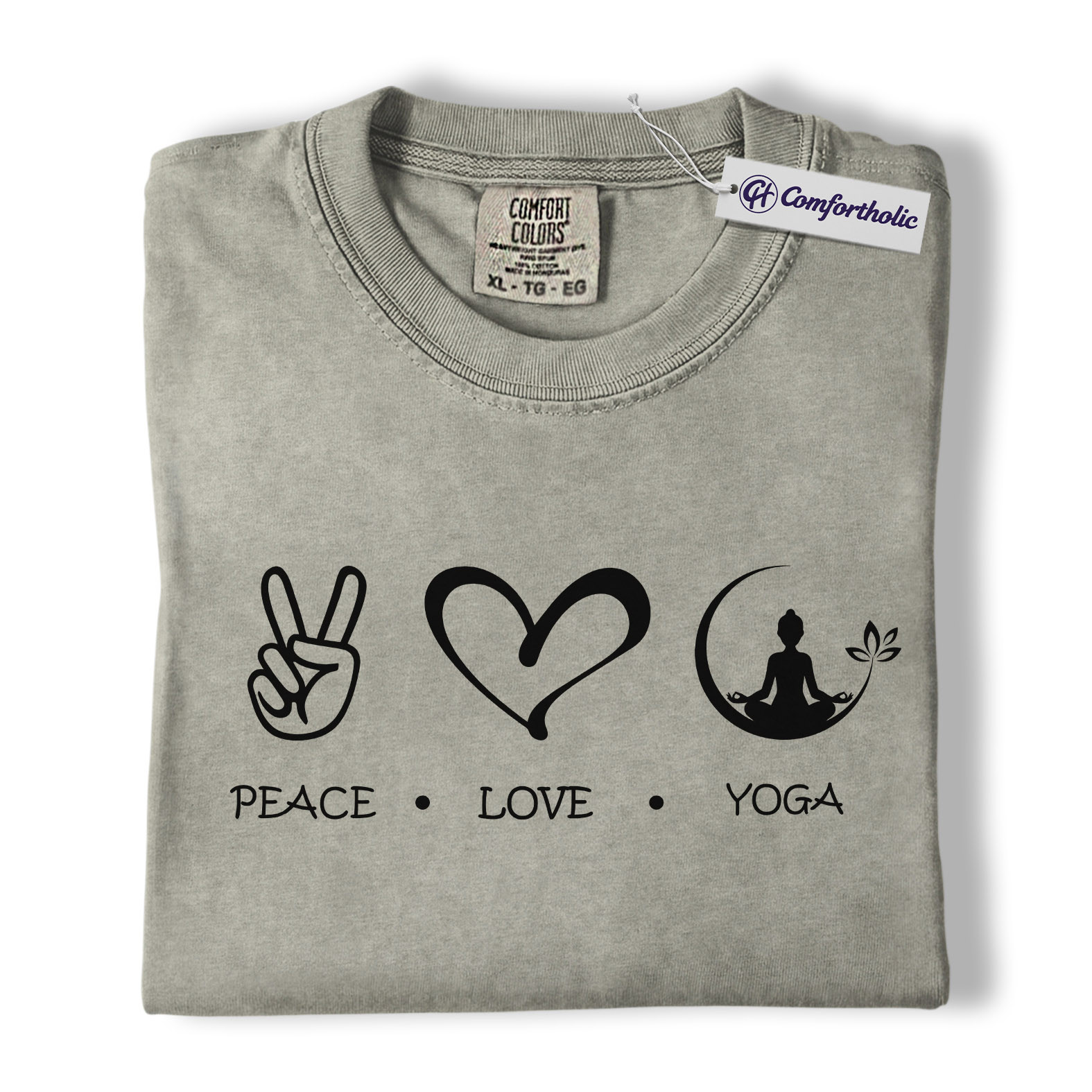 Peace Love Yoga Shirt, Minimalist Symbol Graphic Tee, Yoga Lover Meditation T-Shirt, Gift for Yogis & Wellness Fans, Comfort Colors Shirt - Image 7