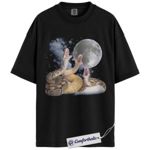 Ball Python Shirt, Vintage Moon Snake Graphic Tee, Reptile Lover Pet T-Shirt, Gift for Animal Lovers, Comfort Colors Shirt