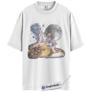 Alternative view of Ball Python Shirt, Vintage Moon Snake Graphic Tee, Reptile Lover Pet T-Shirt, Gift for Animal Lovers, Comfort Colors Shirt
