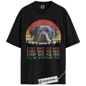 Funny Rottweiler Shirt, Vintage Sunset Dog Graphic Tee, Rottweiler Lover T-Shirt, Gift for Dog Moms & Dog Dads, Comfort Colors Shirt